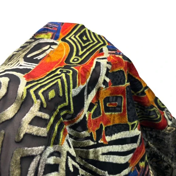 Anthropologie Floreat Velvet Burnout Muse Kimono Top O/S Patchwork Open‎ Front - Picture 9 of 12